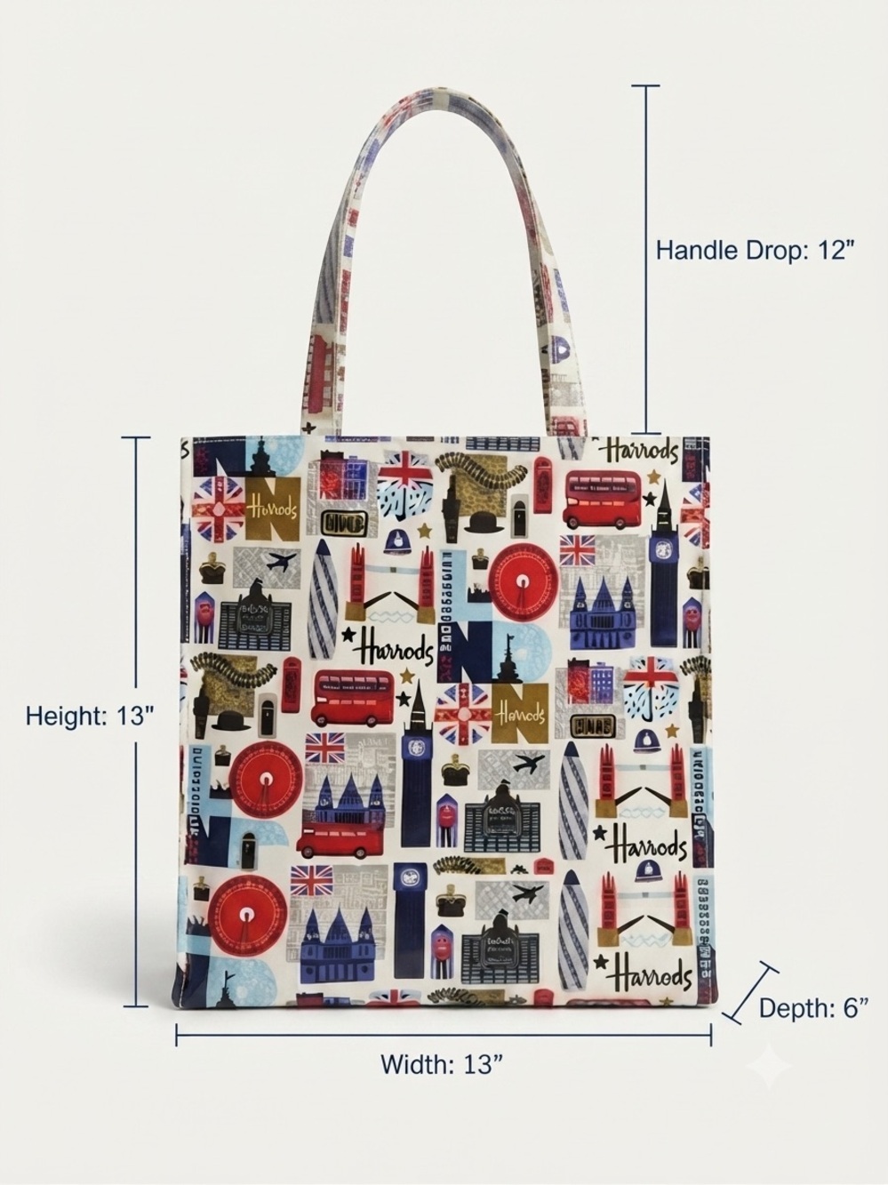 Harrods London Icon Coated Canvas Tote Bag - EUC/Unused - Picture 5 of 8